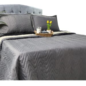 Colcha Española Ovejera Color Gris Cama Doble