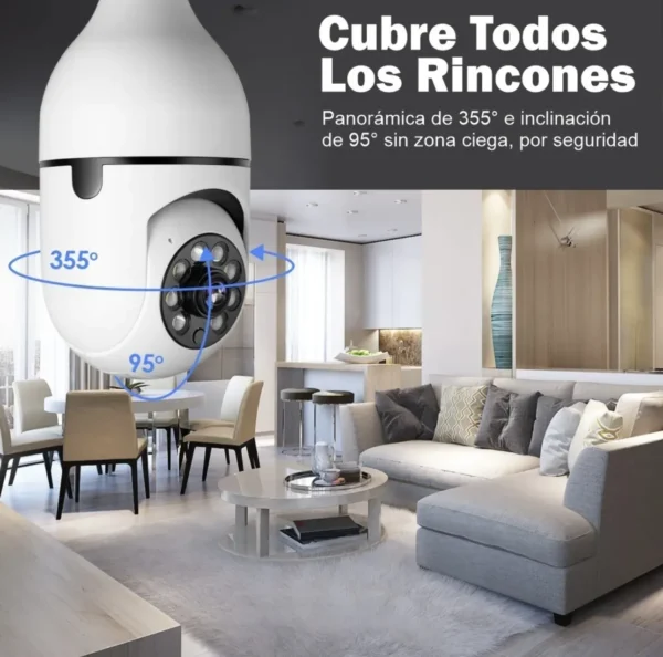 Cámara De Seguridad Bombillo 360°