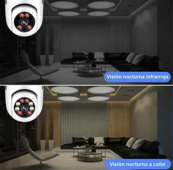 Cámara De Seguridad Bombillo 360°