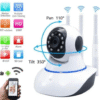 Cámara Robótica Seguridad 360° Visión Nocturna Wifi 3 Antenas