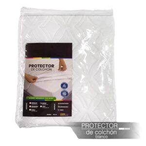 Protector Colchón Antifluido Acolchado Color Blanco - Cama Doble