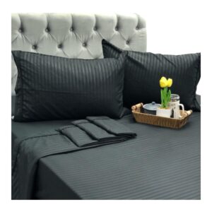 Juego Sábanas Negro 4 Piezas Cama Doble